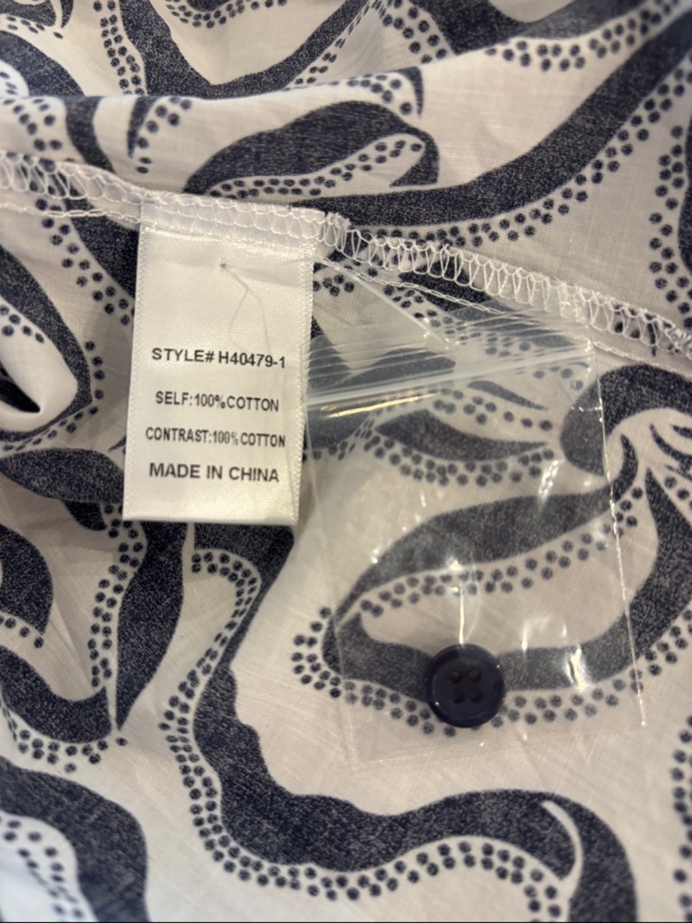 JODIFL Boutique Button-Front Navy & White Shirt Top Large NWT 100% Cotton - Picture 7 of 8